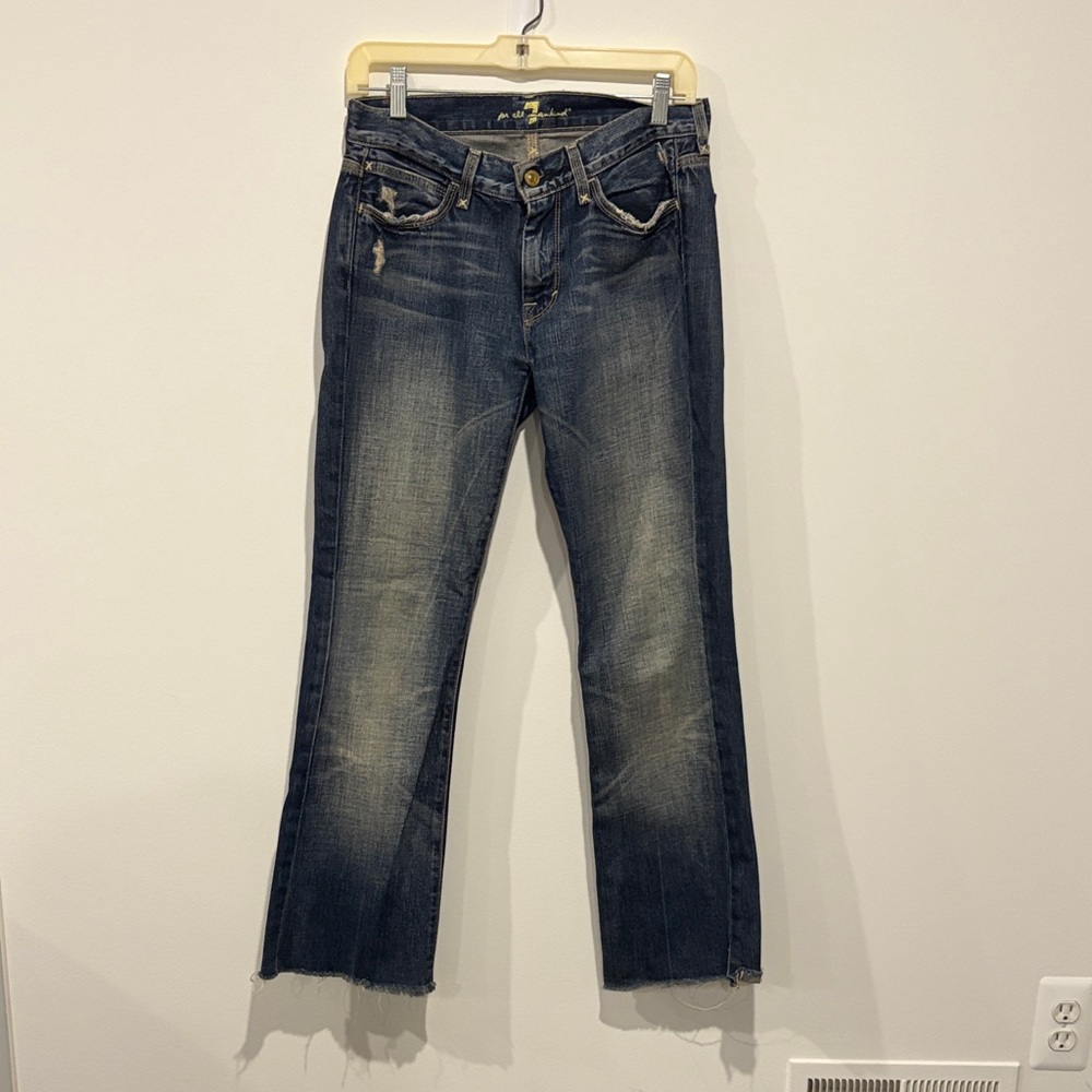 7 For All Mankind Dark Blue Straight Leg Jeans